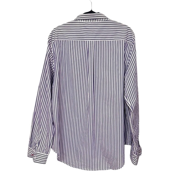 CLARE V. | $245 Phoebe Blouse in Dark Lilac/Ivory Stripe, Size XXL - Picture 4 of 10